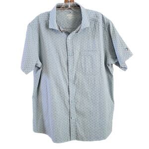 Kuhl Men's L Shirt Short Sleeve Button Up Blue Cotton Casual
